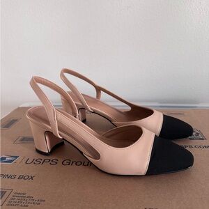 MIRAAZZURRA Two Tone Slingback Heels Size 7.5